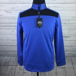 NEW Slazenger Golf Blue 1/4 Zip Pullover Mens S